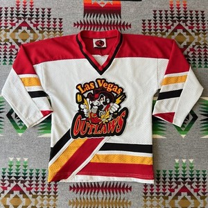 Vintage Las Vegas Outlaws Hockey Jersey Youth Medium 90s Retro USA B8