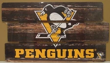PITTSBURGH PENGUINS LOGO WOOD SIGN 14"X25'' NEW WINCRAFT 🐧
