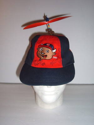 RARE Vintage 90s Buffalo Bisons Interstellar Propeller Beanie Youth Hat Signed