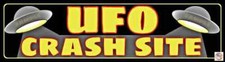 Listing image for UFO CRASH SITE MINI STREET SIGN! 3"X12" METAL USA MADE ALIEN FUNNY MAN CAVE BAR