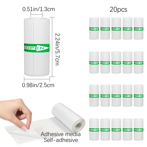 Lot de 20 rouleaux de papier thermique pour enfants appareils photo instantan... - Photo 2/7