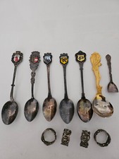 7 Andenken Löffel Wappen und 4 Servirettenringe