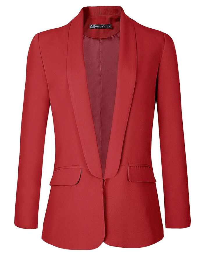 Urban CoCo Women's Red Office Blazer Jacket Open Front Size XL Lined New image 3