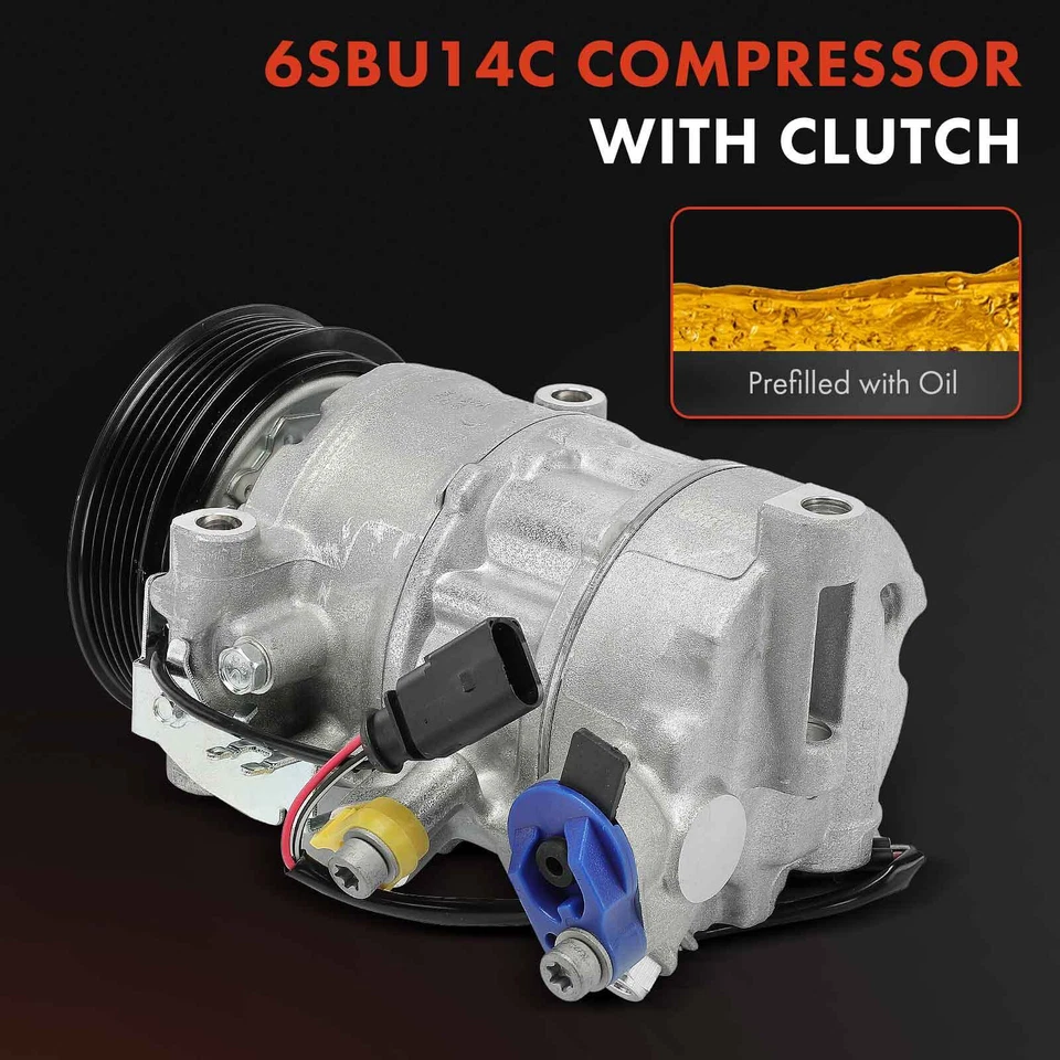 Compresor de aire acondicionado con 6 ranuras para Audi A4 A4 Allroad A4 Avant A5 A5 Cabriolet Foto 3 de 4