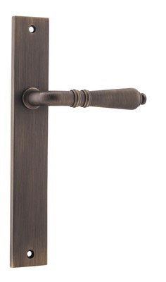 IVER antique brass sarlat lever door handles,rectangular backplates,240 x 38 mm