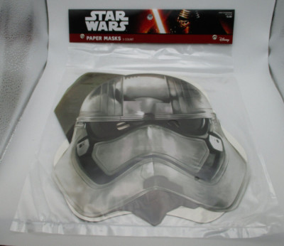 J Star Wars Paper Mask 3 Count Captain Phasma Kylo Ren Stormtrooper New
