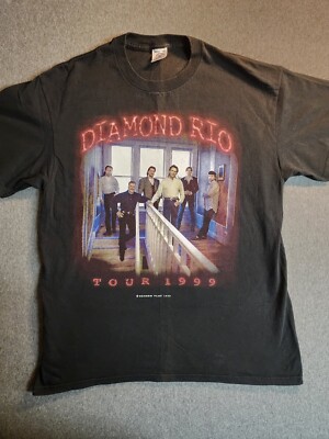 Vintage Diamond Rio 1999 Screen Print Stronger Tour Sz. XL Country Tee ...