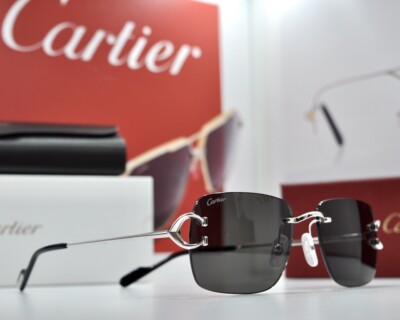 小物 Cartier rimless sunglasses 24FW Cartier C Decor 58MM 24K-Gold-Plated Metal Rimless Butterfly