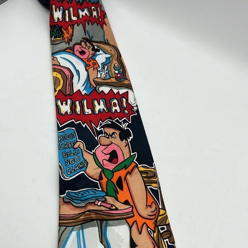 1993 Flintstones Cartoon Herren Krawatte Tie Vintage Seide - Bild 2 von 4