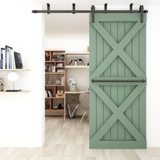 4FT-20FT Sliding Barn Door Hardware Kit Track Roller Closet Ceiling Mount Rail