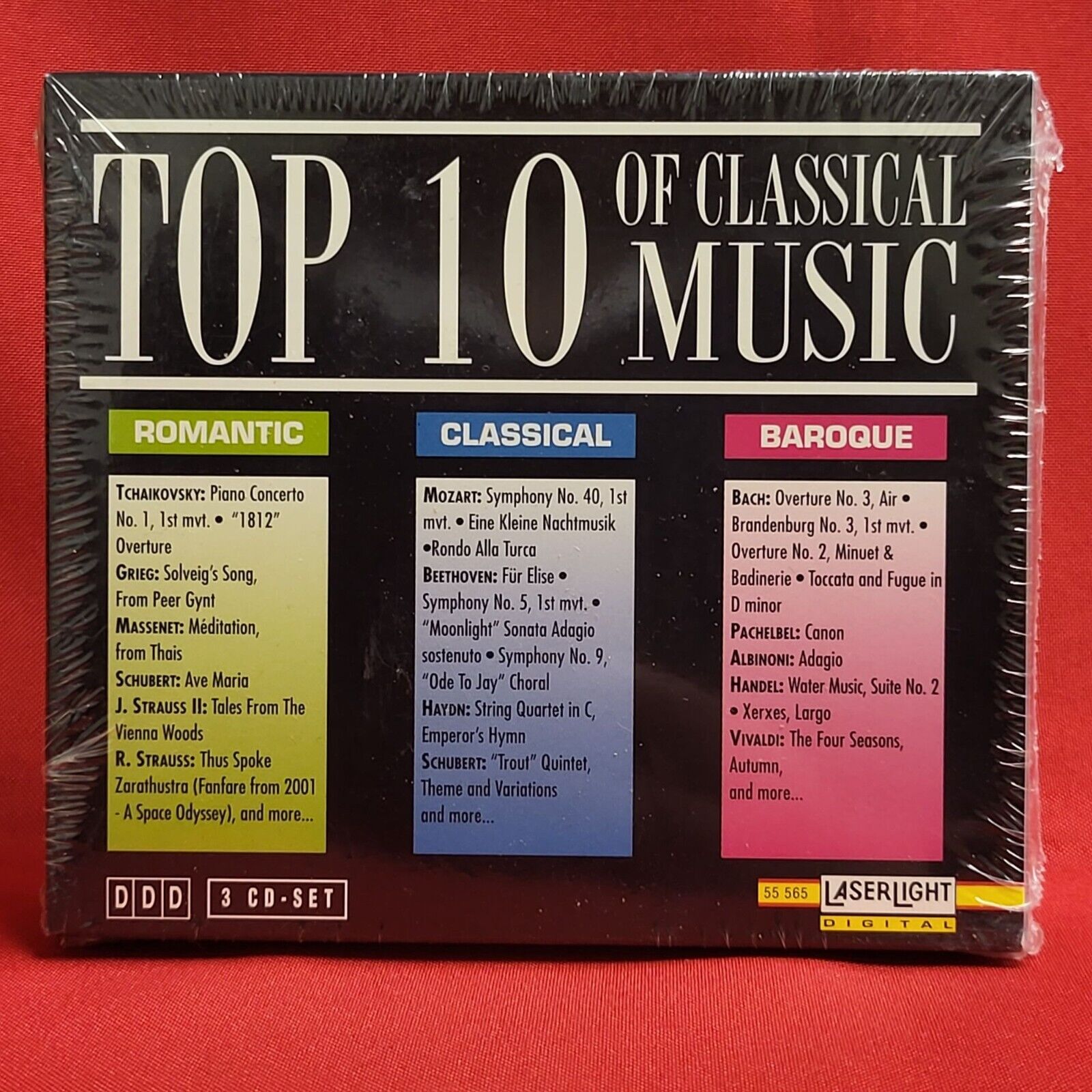 Top 10 of Classical Music Romantic Classical Baroque 3 CD Set 1995 New Sealed