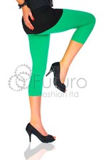 Womens 3/4 Length Leggings Capri Cropped Summer 100% Genuine Cotton High Quality