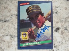 Pirates Sam Khalifa Signed Autographed 1986 Donruss Mint