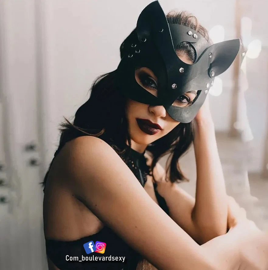 🔞 Masque Similicuir Cosplay CatWoman Leather Sexy Carnaval Goth Renard - Photo 3/4