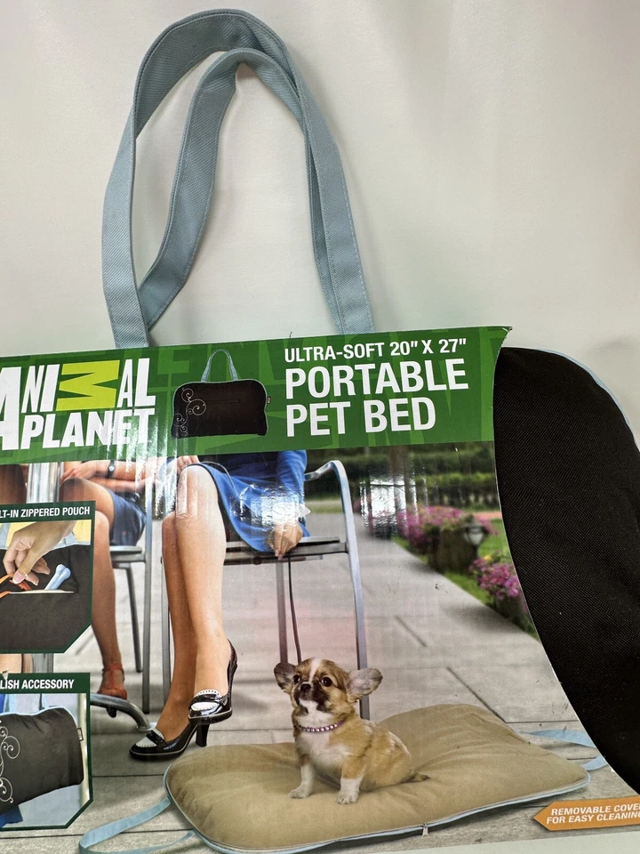 Cama para mascotas Animal Planet ultra suave para perros pequeños de 20 pulgadas x 27 pulgadas portátil de viaje Foto 3 de 4
