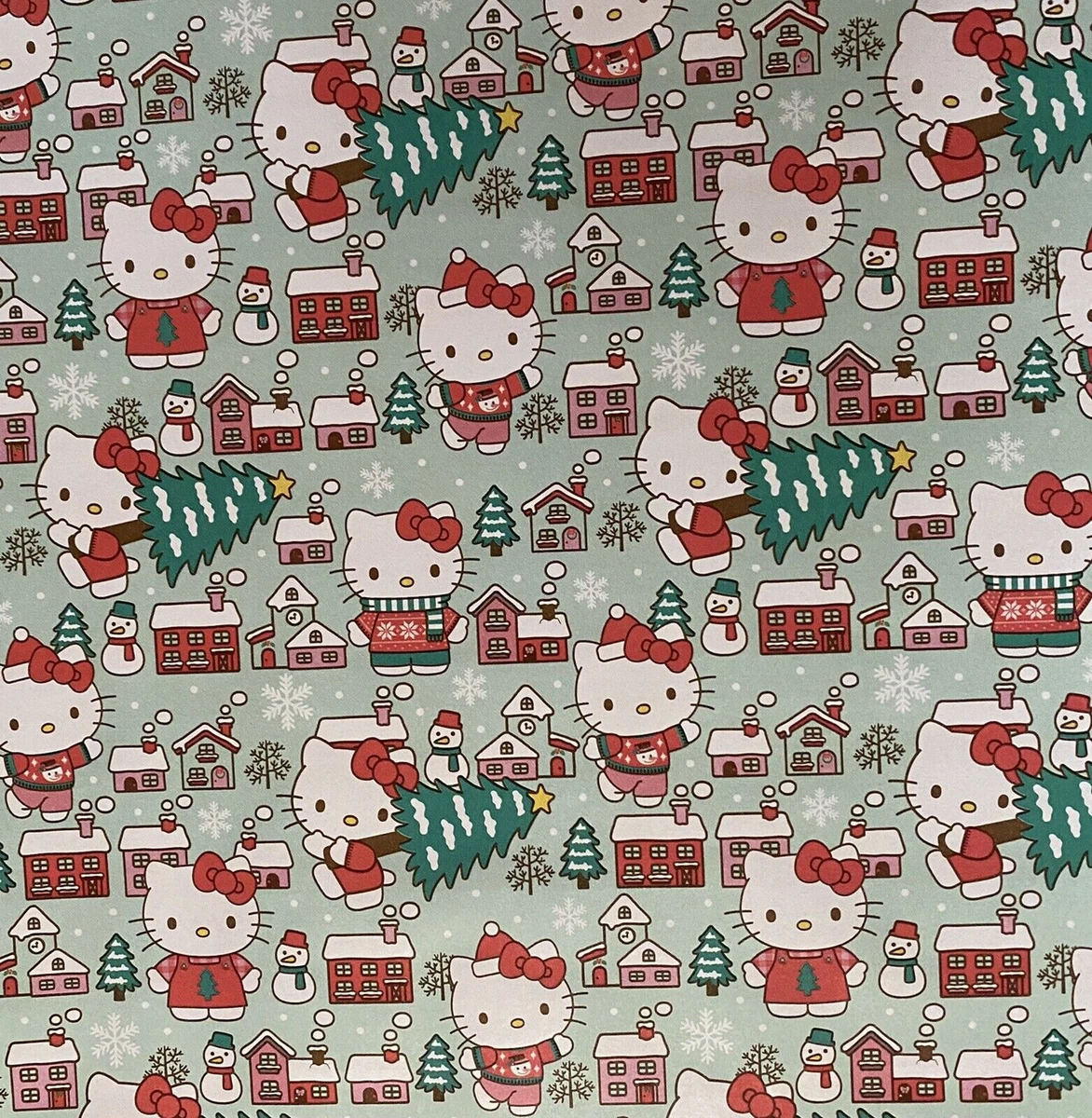 HELLO KITTY Christmas Gift Wrapping Paper 50 Sq Ft ROLL w 6 Matching Pull Bows