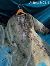 3 PIECE DESI PAKISTANI INDIAN HEAVY BRIDAL PARTY DRESS SHAADI EID DIWALI WEDDING