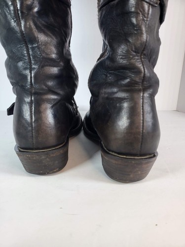 Ariat Womens Brown Leather 10007059 Buckle Side Zip Biker Western Boots Size 7B - Picture 6 of 11