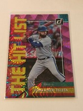 2022 Donruss Panini Isiah Kiner-Falefa The Hit List Insert Pink Fireworks THL-10