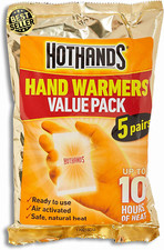 Hand Warmers Pair Value Pack Air Activated Warmers up to 10 Hours of Heat 5 Coun