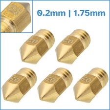 Brass 5pcs 0.2mm MK8 Extruder Nozzle M6 Hotend 1.75mm Filament Replacement Part