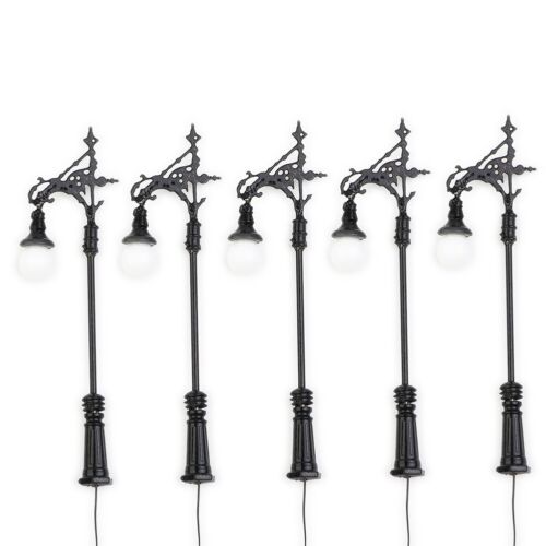 Metal N Gauge LED Street Lamps 5 Pieces Pack for Model Railway Layouts - Picture 1 of 21