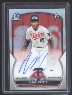 2023 Bowman Chrome Omari Daniel Chrome Prospect Autographs Refractor #/499
