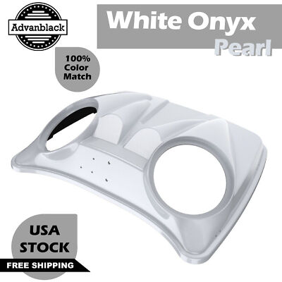 Dual 8'' Speaker Lids White Onyx Pearl For Harley Razor Chopped & King