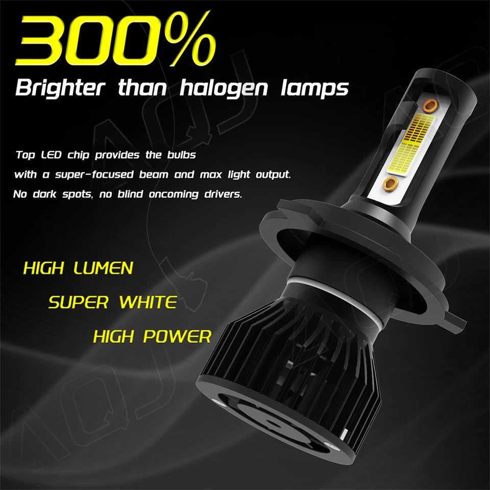 white 7inch Round LED Headlights Hi-Lo Beam For GMC C15 C25 C35 Pickup - Image 3 of 4