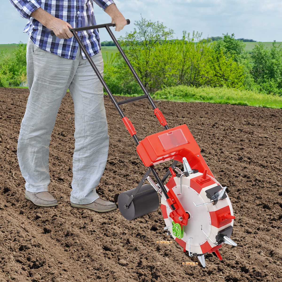 Precision Manual Seeder Garden Seed Planter Spreader Hand-Push