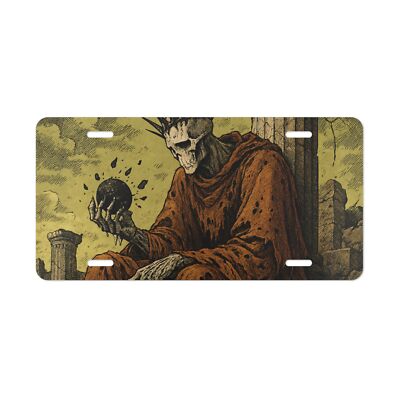 Vanity Car License Plate Gift Post-Apocalyptic Skeletal King Art