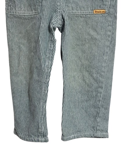Zara Overalls Green Striped Denim With Front Pockets Adjustable Straps Size 3-4 - Picture 5 of 11