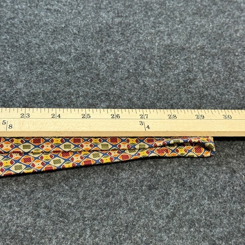 Hickey Freedman Collection multicolor foulard men's 100% silk tie made in Italy - Picture 8 of 9