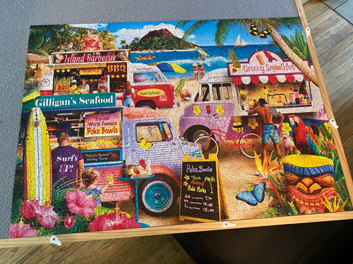 Master Pieces Jigsaw Puzzle Food Truck Roundup Block Party 1000 Piece Surfs Up - Picture 5 of 11