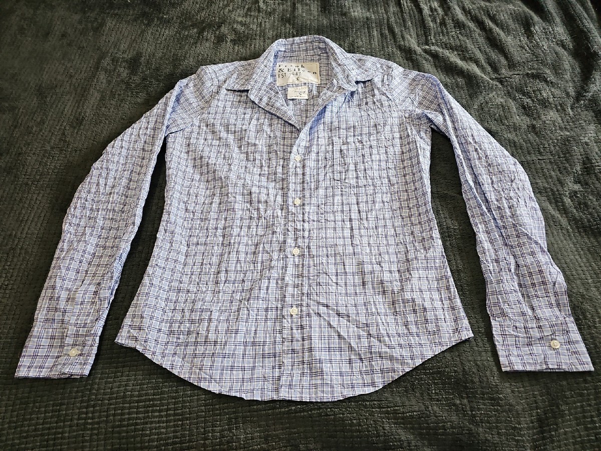 数量限定 Frank&Eileen EST1947 BARRY シャツ チェック 長袖 XXS レッドxブルー #117409 フランクアンドアイリーン Ron Herman ロンハーマン