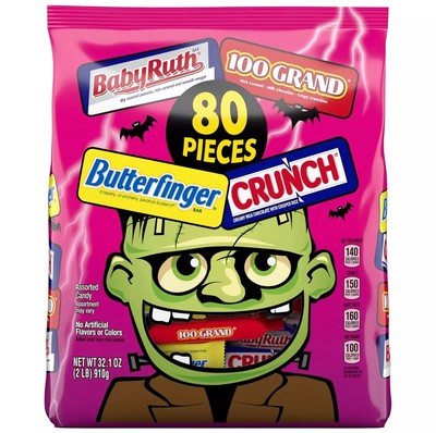 80 Count Chocolate Candy Variety Pack Butterfinger Crunch Baby Ruth 100 Grand