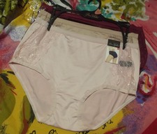 3 NEW PRIMA VALENTINA 871392 BLSH/BG/WN MICROFIBER LACE TRIM BRIEF PANTIES L