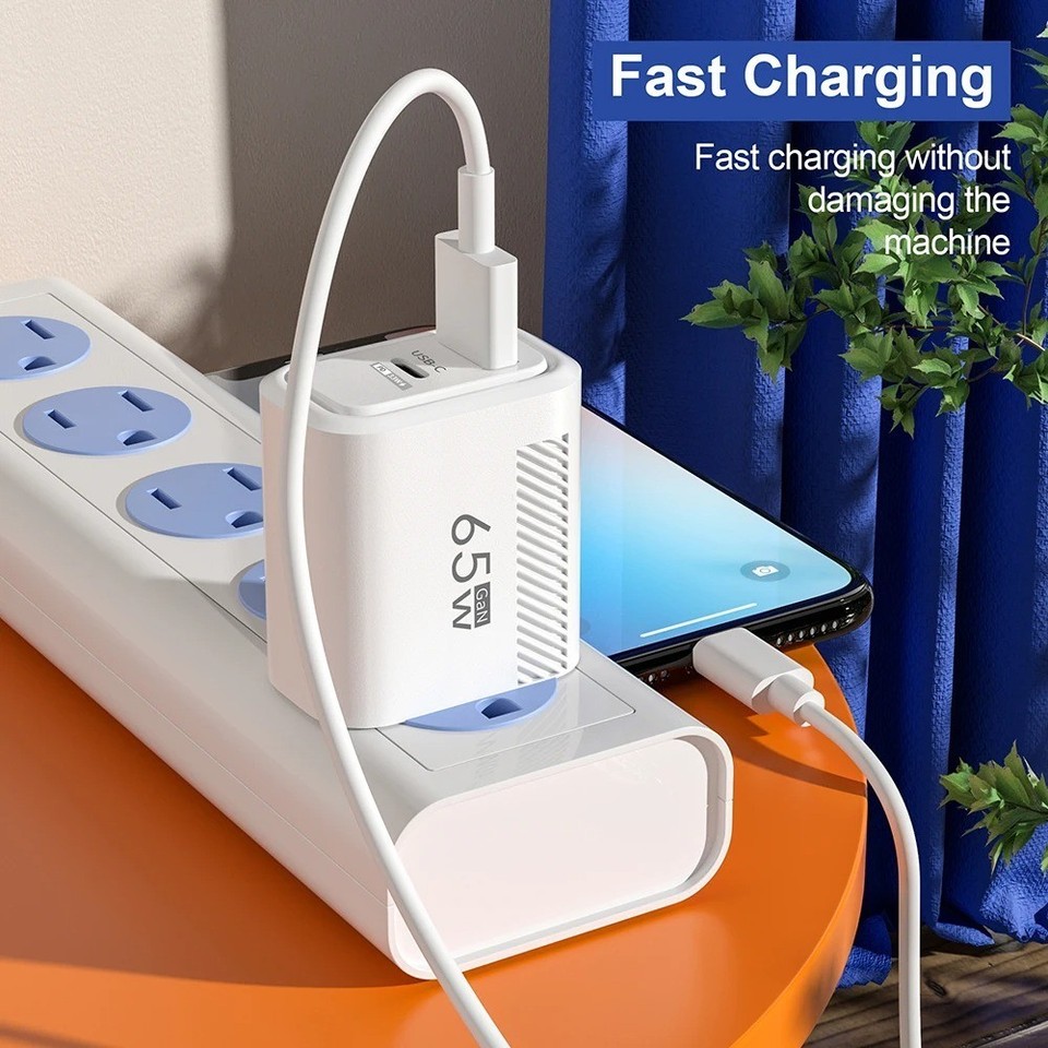 Universal 65W Fast Charger USB Type C PD Quick Charger 3.0 Wall Adapter ...