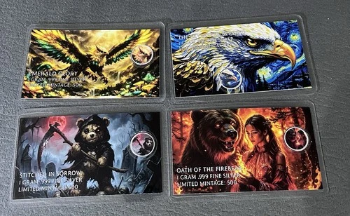 Lot Of (4) 2026 Hayleybug Mint 1 Gram .999 Silver Art