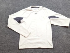 Under Armour Shirt Mens Small White Long Sleeve Fitted Base Layer