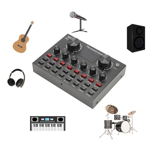 Live Sound Card With Built In Mic Clear Recording Portable BT 5.0 For Live St FY - Afbeelding 20 van 22