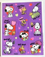 Hallmark Stickers Peanuts Snoopy Vintage Sheet! RARE