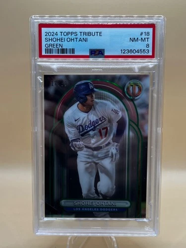 2024 Topps Tribute - Shohei Ohtani Green #17/99 PSA 8 Jersey Number JSY# WOW!