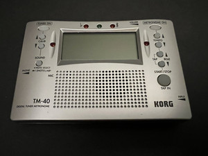 Korg TM-40 Large Display Digital Guitar Tuner & Metronome with Kickstand Silver