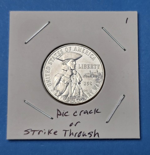 2026 P Revolutionary War Quarter-ERROR-DIE CRACK- STRIKE THROUGH-BU CONDITION