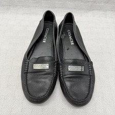 Coach Womens Fredrica Loafers A5175 Size 7 b Black leather Rubber Sole