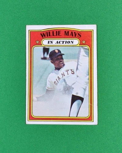 1972 Topps Baseball Willie Mays “In Action” #50 •  HOF • Giants • VG/EX