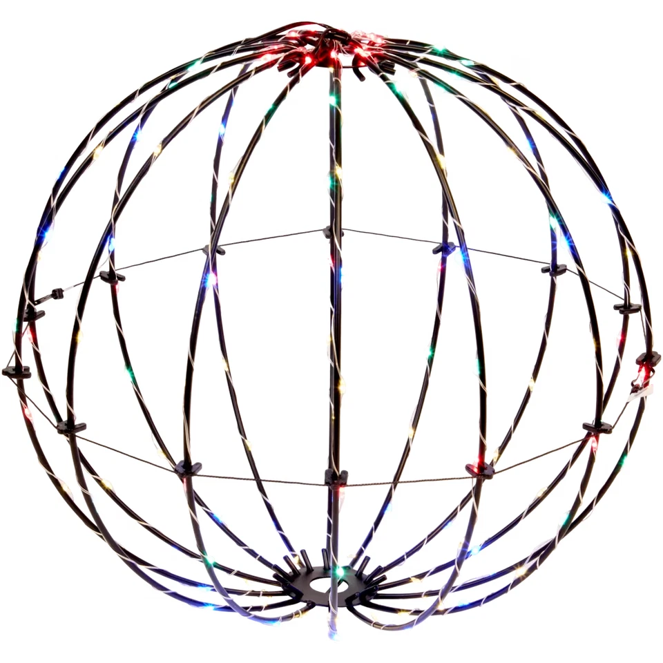 LED Drahtkugel Leuchtkugel 30 cm 140 LED Mehrfarbig faltbar  INNEN und AUßEN NEU - Bild 4 von 4