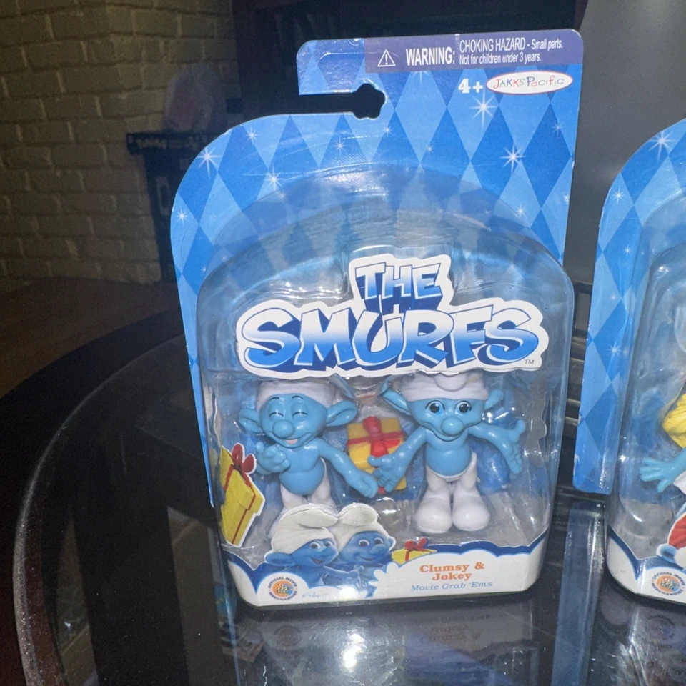 The Smurfs Clumsy & Jokey /papa Smurf & Smurfette Movie Figure 2-Pack 2013 Lot - Image 2 of 4