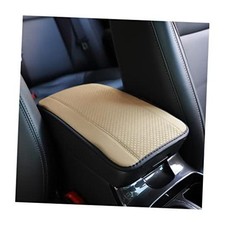 Car Armrest Storage Box Mat, Fiber Leather Car Center Console Cover, Car Beige